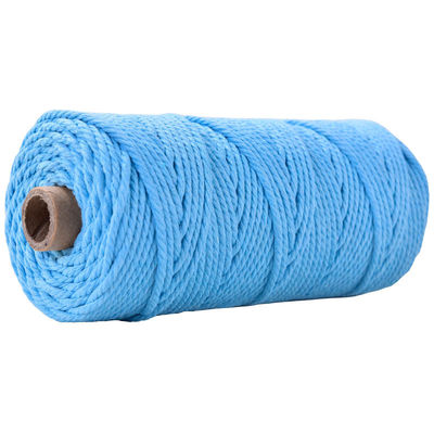 Cuerdas de nylon de 3 hebras de color verde 3 mm de macrame trenzado de algodón
