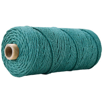 Cuerdas de nylon de 3 hebras de color verde 3 mm de macrame trenzado de algodón