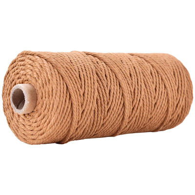 Cuerdas de nylon de 3 hebras de color verde 3 mm de macrame trenzado de algodón