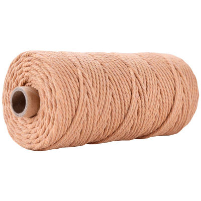 Cuerdas de nylon de 3 hebras de color verde 3 mm de macrame trenzado de algodón