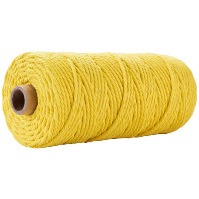 Cuerdas de nylon de 3 hebras de color verde 3 mm de macrame trenzado de algodón