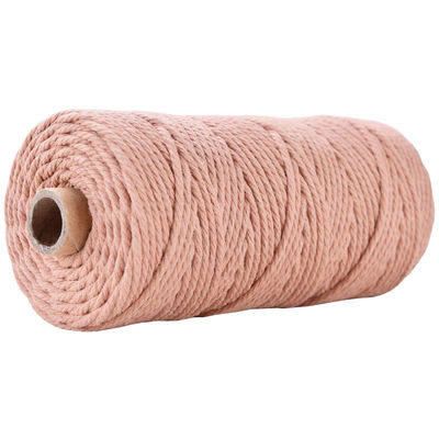 Cuerdas de nylon de 3 hebras de color verde 3 mm de macrame trenzado de algodón