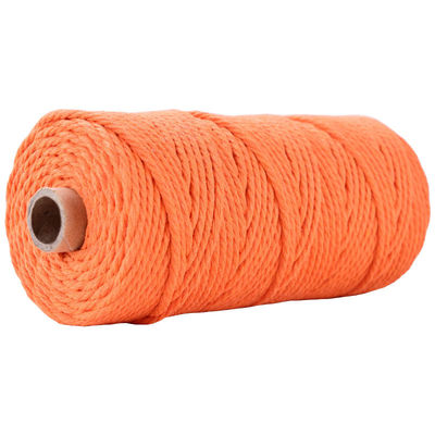 Cuerdas de nylon de 3 hebras de color verde 3 mm de macrame trenzado de algodón