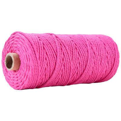 Cuerdas de nylon de 3 hebras de color verde 3 mm de macrame trenzado de algodón