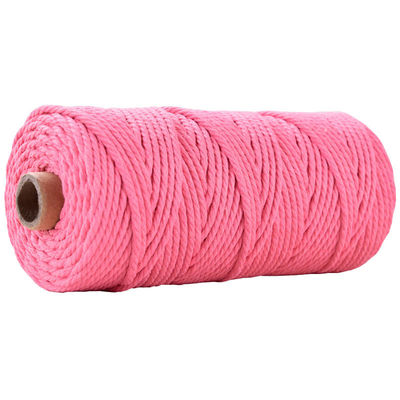 Cuerdas de nylon de 3 hebras de color verde 3 mm de macrame trenzado de algodón