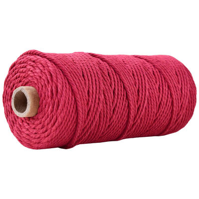 Cuerdas de nylon de 3 hebras de color verde 3 mm de macrame trenzado de algodón