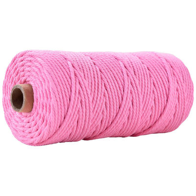 Cuerdas de nylon de 3 hebras de color verde 3 mm de macrame trenzado de algodón