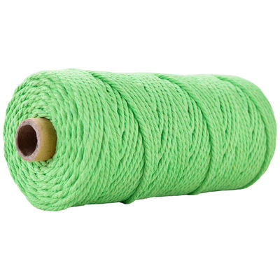 Cuerdas de nylon de 3 hebras de color verde 3 mm de macrame trenzado de algodón