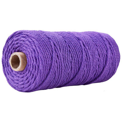 Cuerdas de nylon de 3 hebras de color verde 3 mm de macrame trenzado de algodón