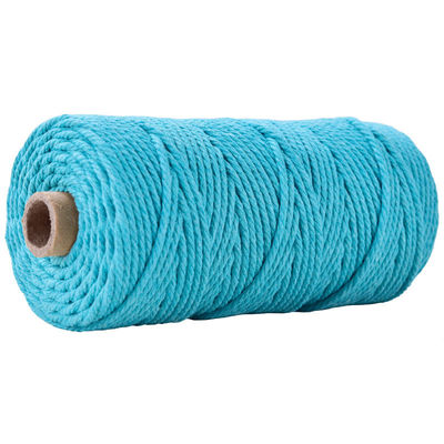 Cuerdas de nylon de 3 hebras de color verde 3 mm de macrame trenzado de algodón