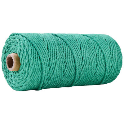 Cuerdas de nylon de 3 hebras de color verde 3 mm de macrame trenzado de algodón
