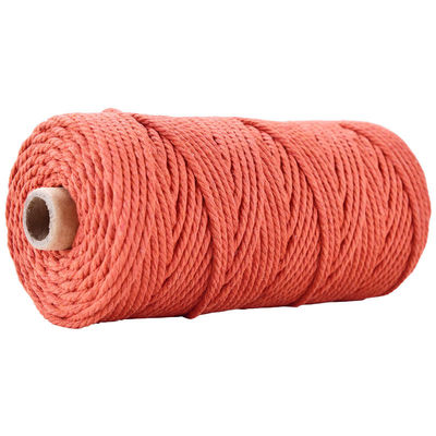 Cuerdas de nylon de 3 hebras de color verde 3 mm de macrame trenzado de algodón