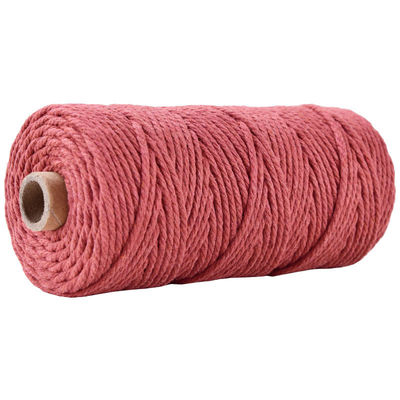 Cuerdas de nylon de 3 hebras de color verde 3 mm de macrame trenzado de algodón