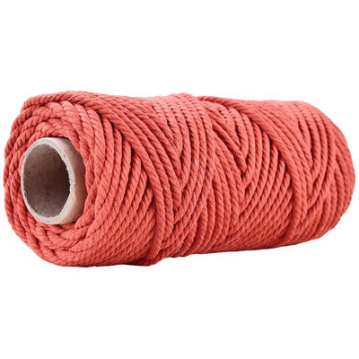 50m Cordón de macramé rosa polvoriento 5mm ISO9001 cuerda de algodón rosa 3 hebras