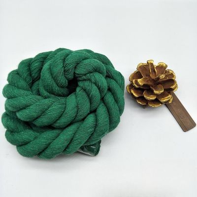 Cordón de algodón rosado de 20 mm torcido ISO14001 3 hebras de macrame