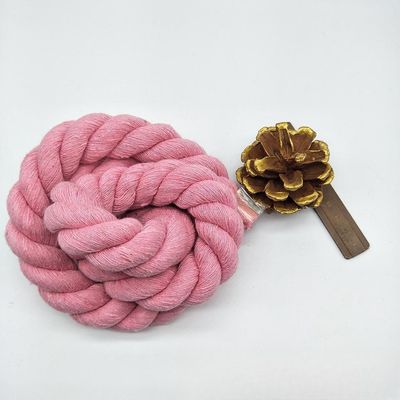 Cordón de algodón rosado de 20 mm torcido ISO14001 3 hebras de macrame