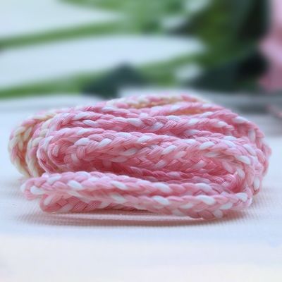 Ropa de algodón de 5 mm de 3 hebras de cordón de macrame naranja blanco