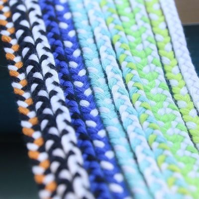 Ropa de algodón de 5 mm de 3 hebras de cordón de macrame naranja blanco