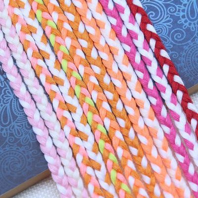 Ropa de algodón de 5 mm de 3 hebras de cordón de macrame naranja blanco