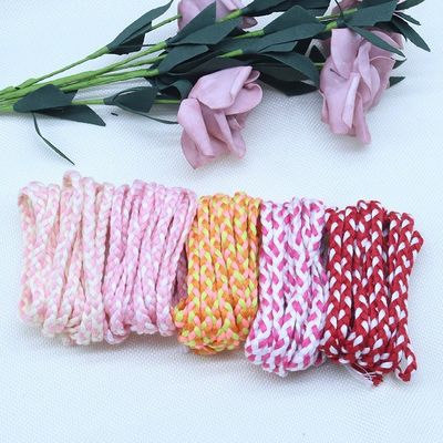Ropa de algodón de 5 mm de 3 hebras de cordón de macrame naranja blanco