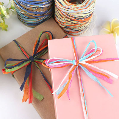 Cuerdas de papel artesanal Diy Raffia 100m Cuerdas de papel trenzadas de Navidad