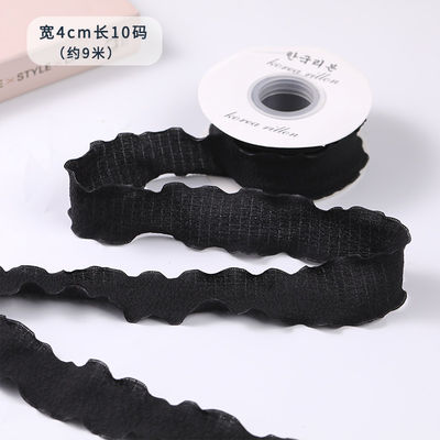 40 mm de San Valentín de color cinta de yute lino de borde arrugado cinta de rejilla de yute
