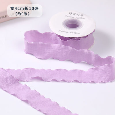 40 mm de San Valentín de color cinta de yute lino de borde arrugado cinta de rejilla de yute