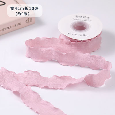 40 mm de San Valentín de color cinta de yute lino de borde arrugado cinta de rejilla de yute