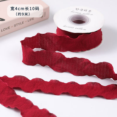 40 mm de San Valentín de color cinta de yute lino de borde arrugado cinta de rejilla de yute