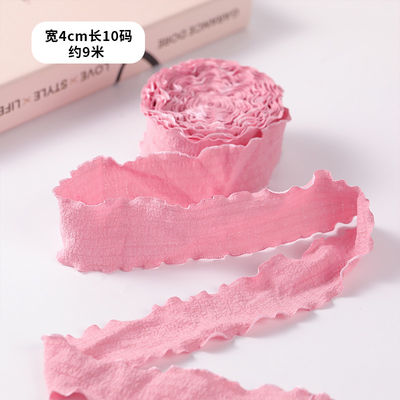 40 mm de San Valentín de color cinta de yute lino de borde arrugado cinta de rejilla de yute