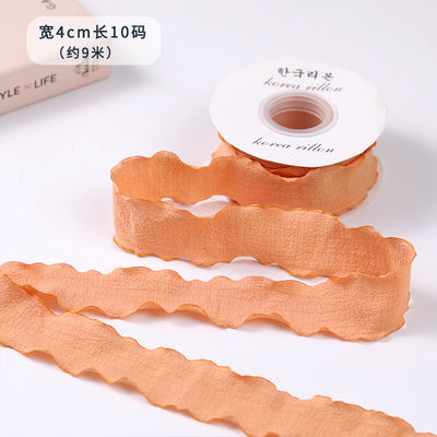 40 mm de San Valentín de color cinta de yute lino de borde arrugado cinta de rejilla de yute