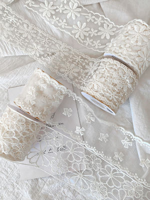 Cinta de encaje de poliéster de 65 mm para decoración de bodas y embalaje de regalos