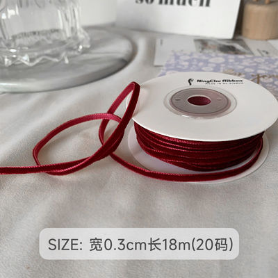 Cinturón de terciopelo de doble cara de 38 mm Cinturón de terciopelo rojo oscuro de 3,8 cm