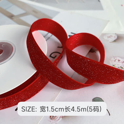 Cinturón de terciopelo brillante 6mm-38mm Cinturón de terciopelo rojo profundo suave