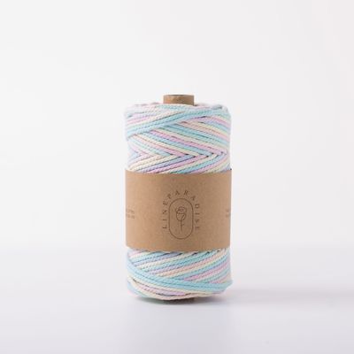 ISO9001 Cuerdas de algodón de trenzas sólidas coloridas de 3 mm de cordón de macrame retorcido