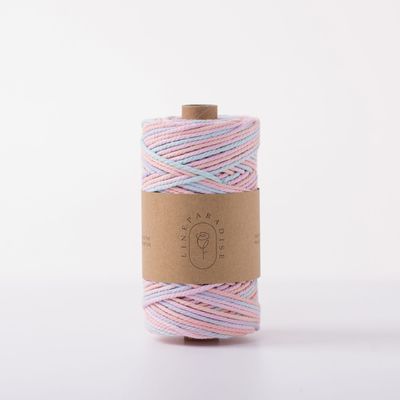 ISO9001 Cuerdas de algodón de trenzas sólidas coloridas de 3 mm de cordón de macrame retorcido