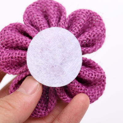 Flores de cinta de 8 cm de burlap Diy Orange Black Jute Rope Flower