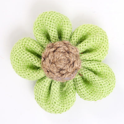 Flores de cinta de 8 cm de burlap Diy Orange Black Jute Rope Flower