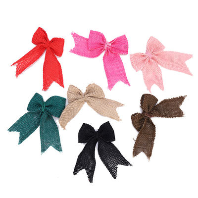 8cm*11cm Arco de cinta de yute Verde Rosado Decorativo Arco de cinta de enchufe