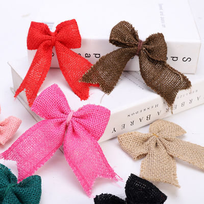 8cm*11cm Arco de cinta de yute Verde Rosado Decorativo Arco de cinta de enchufe