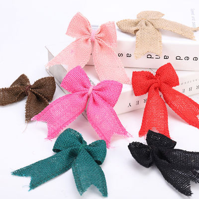 8cm*11cm Arco de cinta de yute Verde Rosado Decorativo Arco de cinta de enchufe