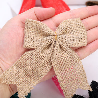8cm*11cm Arco de cinta de yute Verde Rosado Decorativo Arco de cinta de enchufe