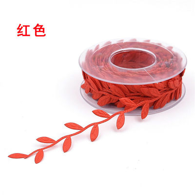 Cinturón de hojas de poliéster Ultrasonido Cinturón de poliéster rojo para la decoración de bodas