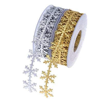 Cinturón de nieve ultrasónico de 25 mm para árbol de Navidad Color oro plateado