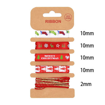 Banda de poliéster de ODM 2 mm 10 mm 15 mm cinta de regalo de Navidad