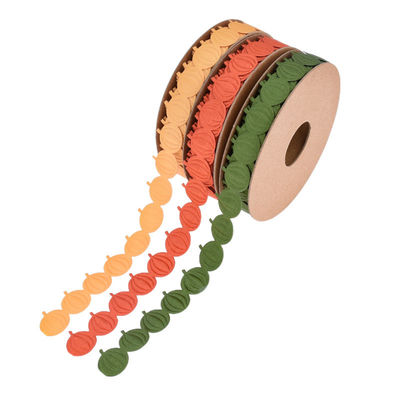 18mm * 15y Ultrasonido de calabaza cinta con alambre para la decoración de Halloween