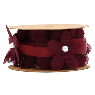 40 mm * 2m Polyester cinta floral recortado OEM ODM cinta de encaje de flores