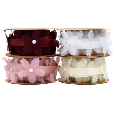 40 mm * 2m Polyester cinta floral recortado OEM ODM cinta de encaje de flores