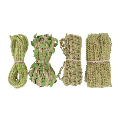Cinturón de hoja verde oscuro de barro de 2 mm-15 mm*10y Cinturón con cable de yute
