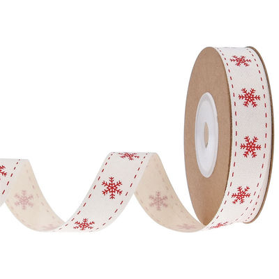 15mm*3y cinta de regalo de Navidad Impresa cinta de algodón blanco para regalos